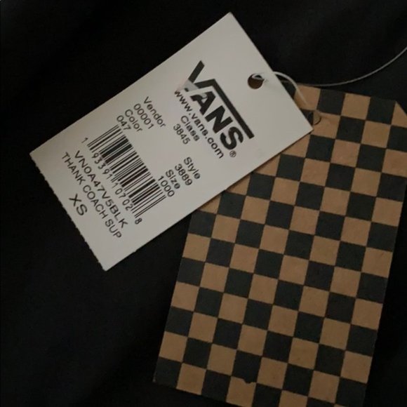 💖MEGA SALE💖VANS Thanks Coach Superspeedee Womens XS S Jacket Black VN0A47V5BLK - Picture 6 of 7